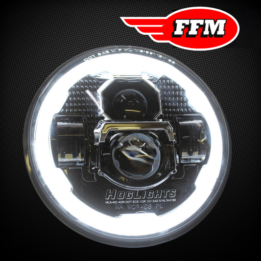 7" 90W LED HEADLIGHT WITH HALO 650 TWINS